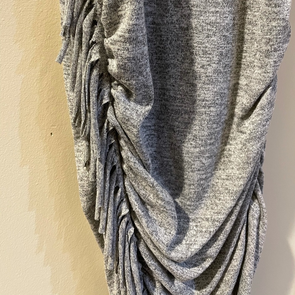 NWT-Heathered Gray Ruched Express Dress Size M - Picture 3 of 3